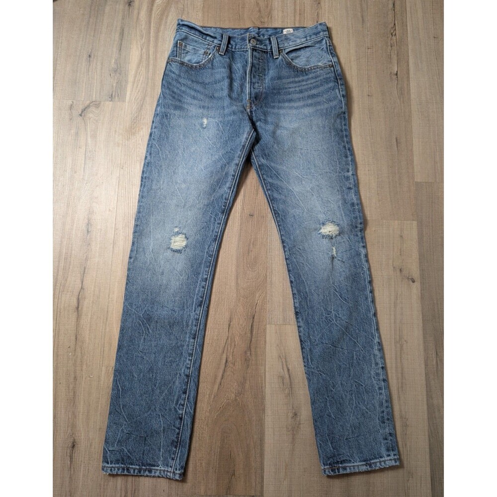 Levi's 501 Selvedge Jeans White Oak Cone Denim W27 L32 Button Fly Distress Rare